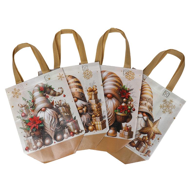 4-12pcs Christmas Gift Bag Santa Claus Non-Woven Tote Bag with Handle 2025 Christmas Decoration For Home New Year Kids Gift Wrap