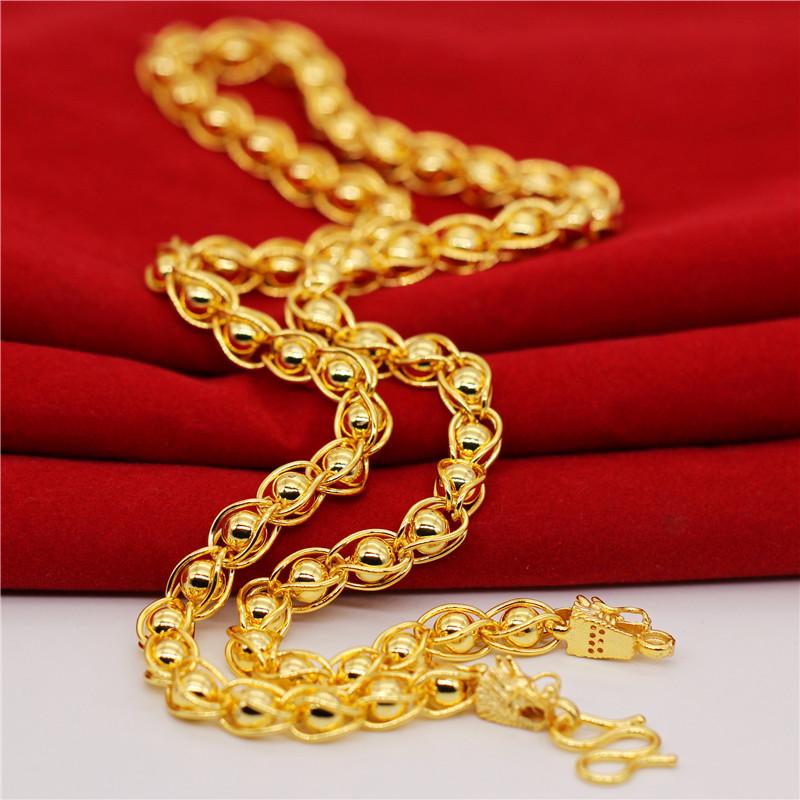 Durable Copper-Plated Gold Necklace, Sand Gold Design, Consistent Color, Masculine and Imposing, Fire-Tested for Quality.