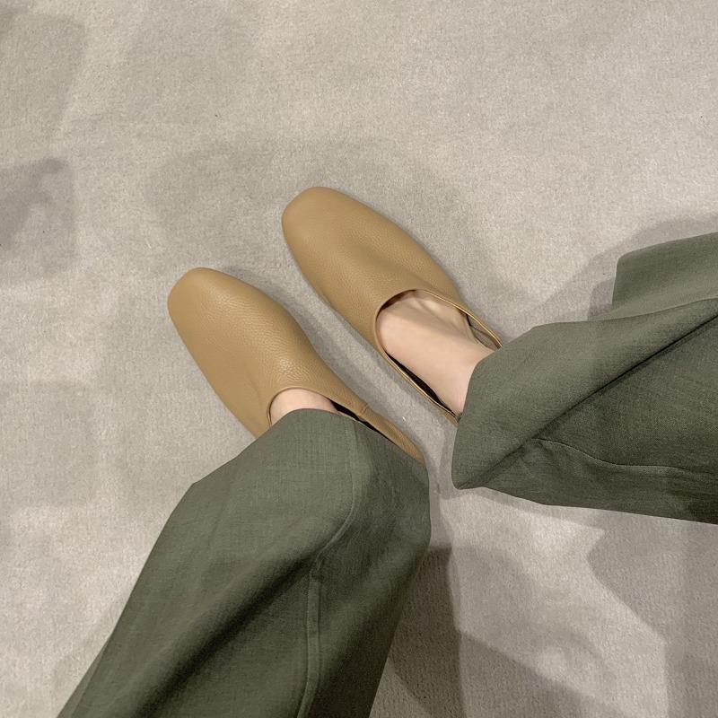 Sheepskin Lazy Bi Prepared Soft Waxy Good To Wear Bag Head Slippers Women's Summer Wear One Foot and Half Slippers