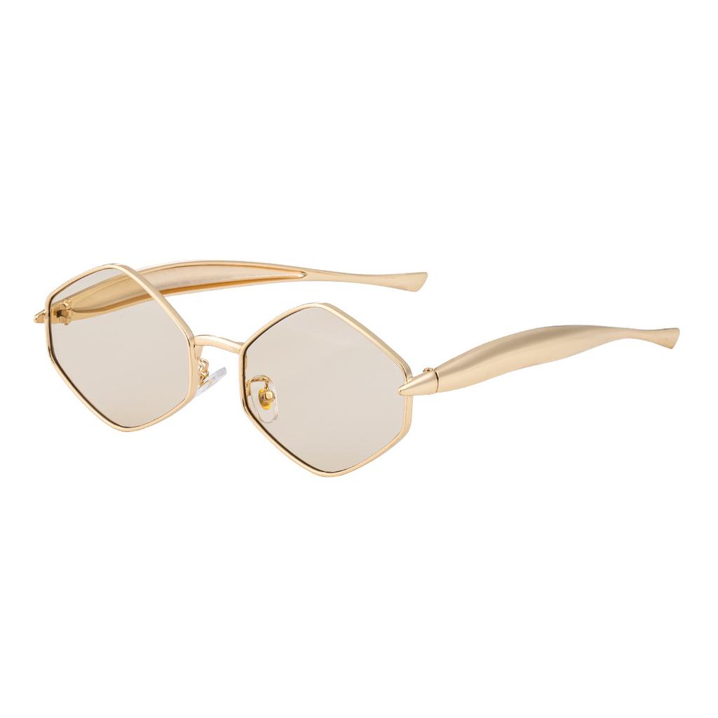 Popular y2k Metal Hexagon Sunglasses Women For Men Luxury Brand Designer Sun Glasses Steampunk Vintage Small Frame Shades UV400
