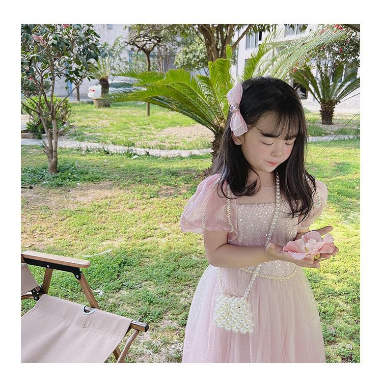 Mini Dumpling Pearl Beaded Crossbody Bag for Kids