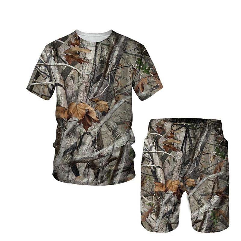 

Камуфляжні мисливські футболки, набори, чоловічий спортивний костюм Maple Leafs з 3D-принтом, вуличний одяг, футболка, шорти, 2 частини, дитячі костюми, одяг L