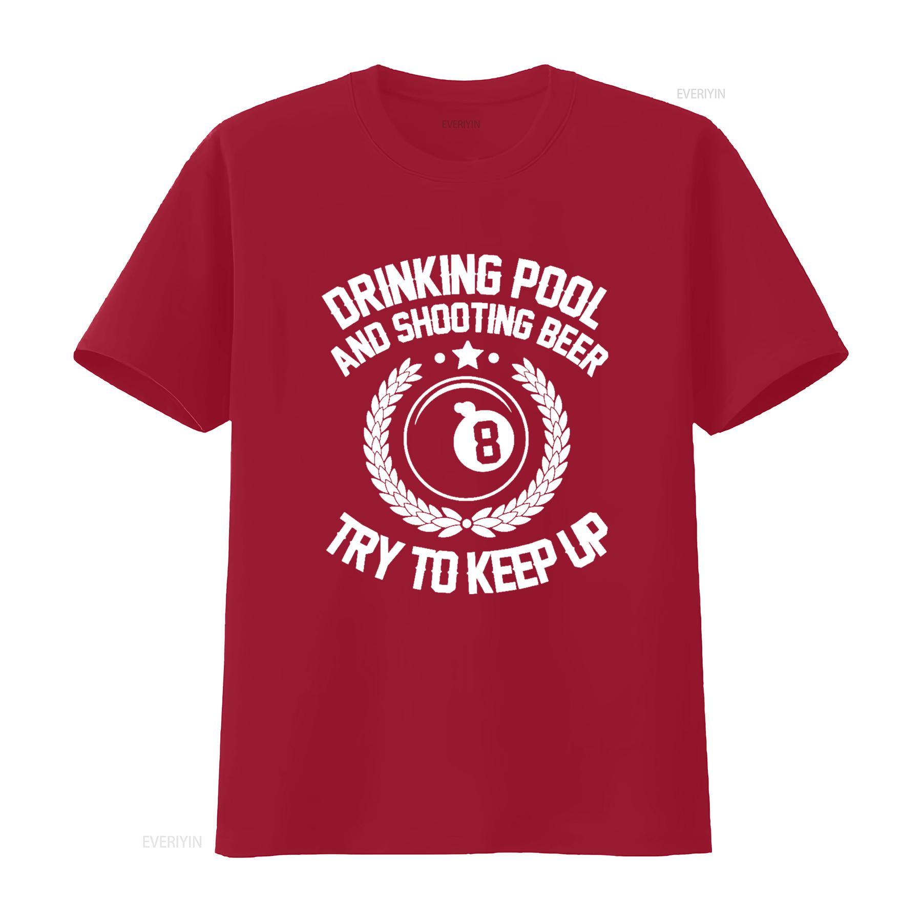 

Drinking Pool and Shooting beer Funny Billiards gift present T Shirt vintage Washed Stylish Slightly Soft Top For Everyday Wear S