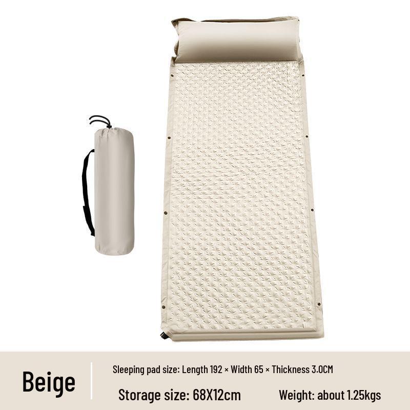Self-Inflating Camping Sleeping Pad: Moisture-Proof, Thick, Portable, Dual-Use Mat