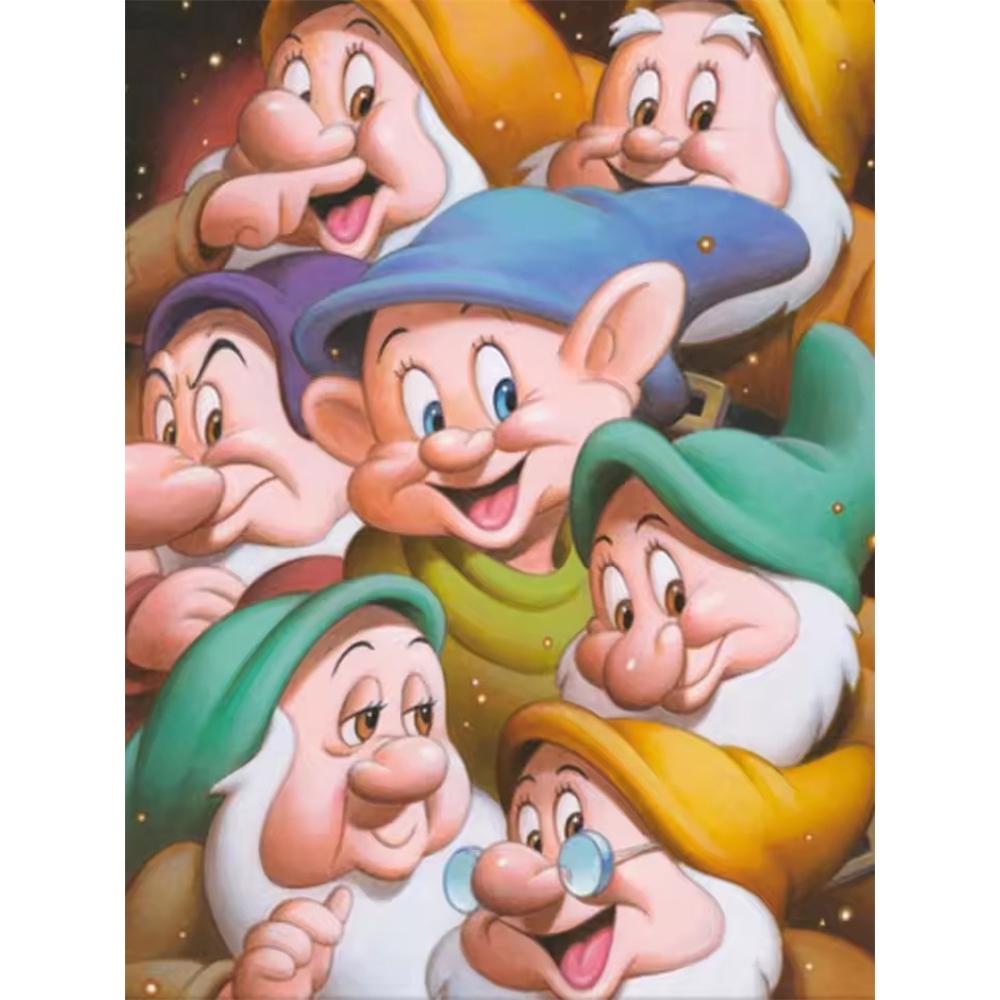 

Disney Diamond Painting Snow White and The Seven Dwarfs 5D Rhinestone Mosaic DIY CrossStitch Gift/Home Decor Round 20x30cm