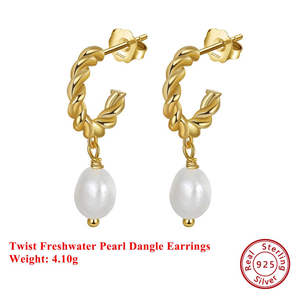 Effie Queen Handpicked AAA+ Quality Natural Pearl Earrings Dangle 925 Sterling Silver Popular Banquet Party Jewelry Gift GPE16