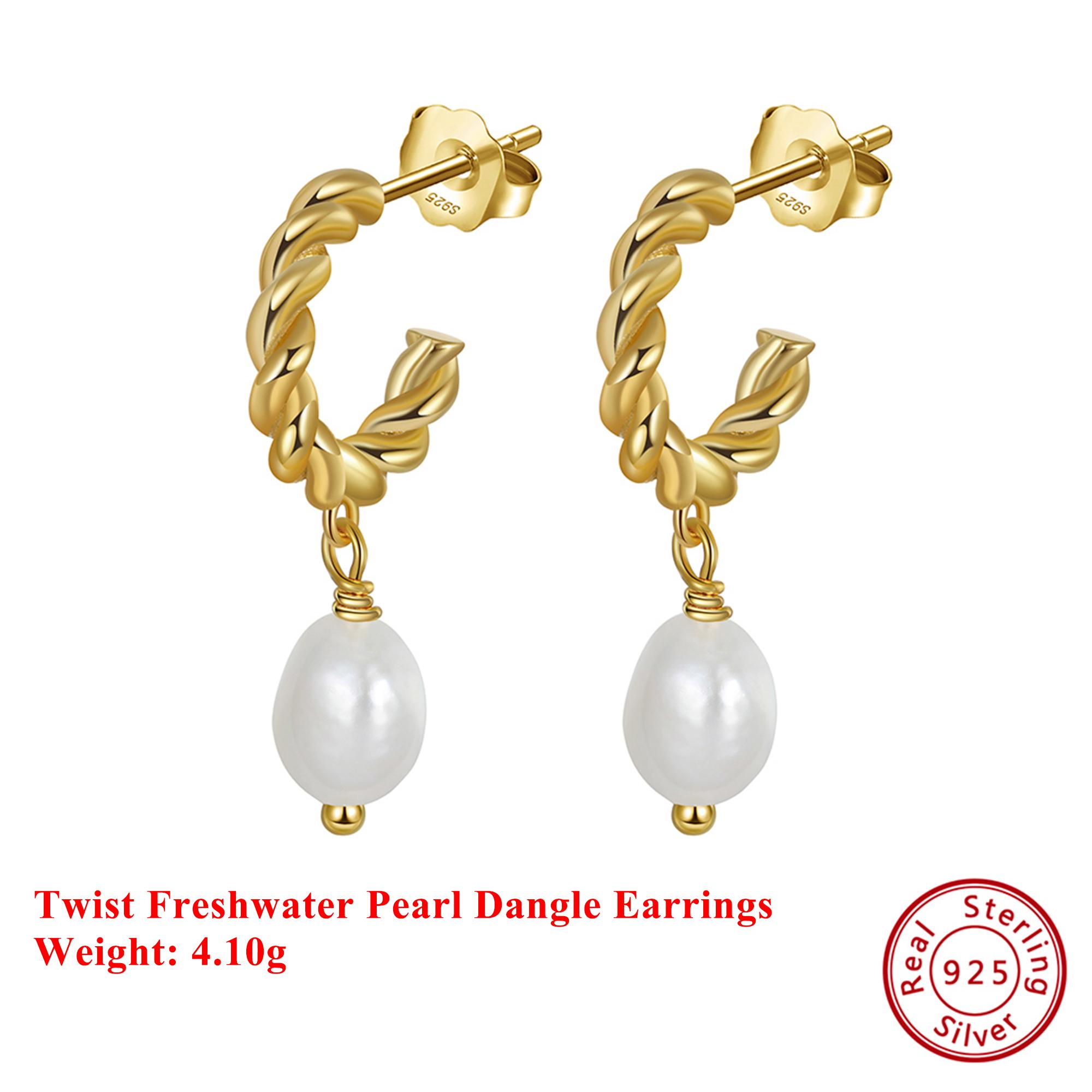 

Effie Queen Wedding Pearl Drop Earrings 925 Sterling Silver Dainty Freshwater Pearl Pendant Dangle Earring Fashion Jewelry GPE17