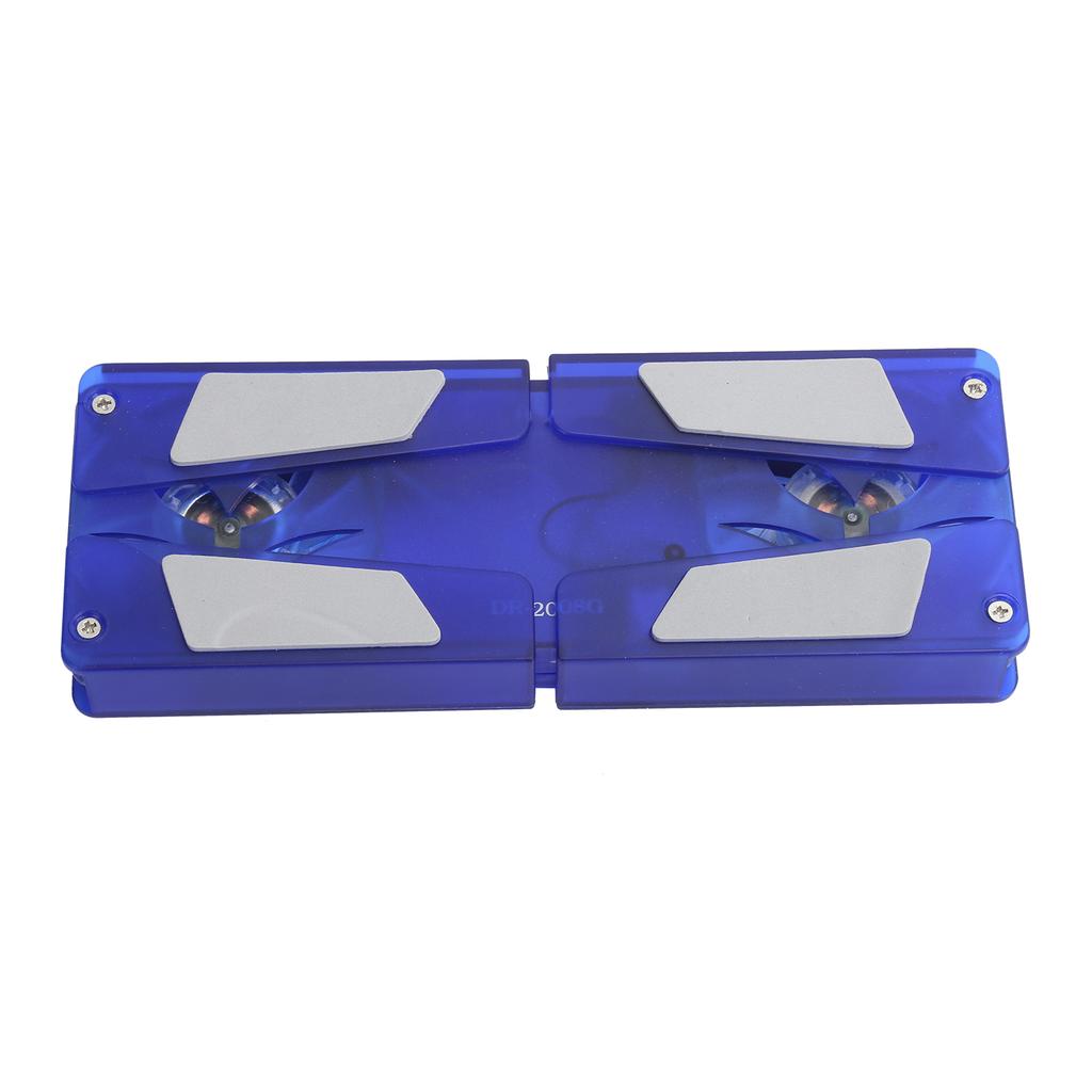 Laptop Cooling Pad Cooler Foldable Portable USB Dual Fan Transparent LED Blue Light DR‑2008G