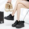 2025 Autumn and Winter New Leather Velvet Platform Snow Board Shoes Women's Fluffy Cotton Shoes Warm Ugly Cute Bread Shoes Women
