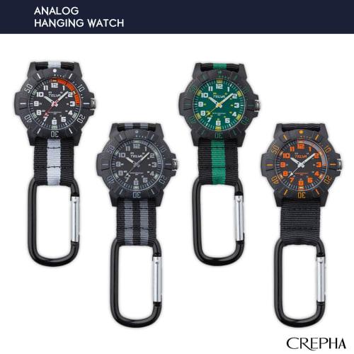 Klefa Pocket Watch Carabiner Watch Analog Waterproof Nylon Strap Green Dial CB-A272-GN Men's