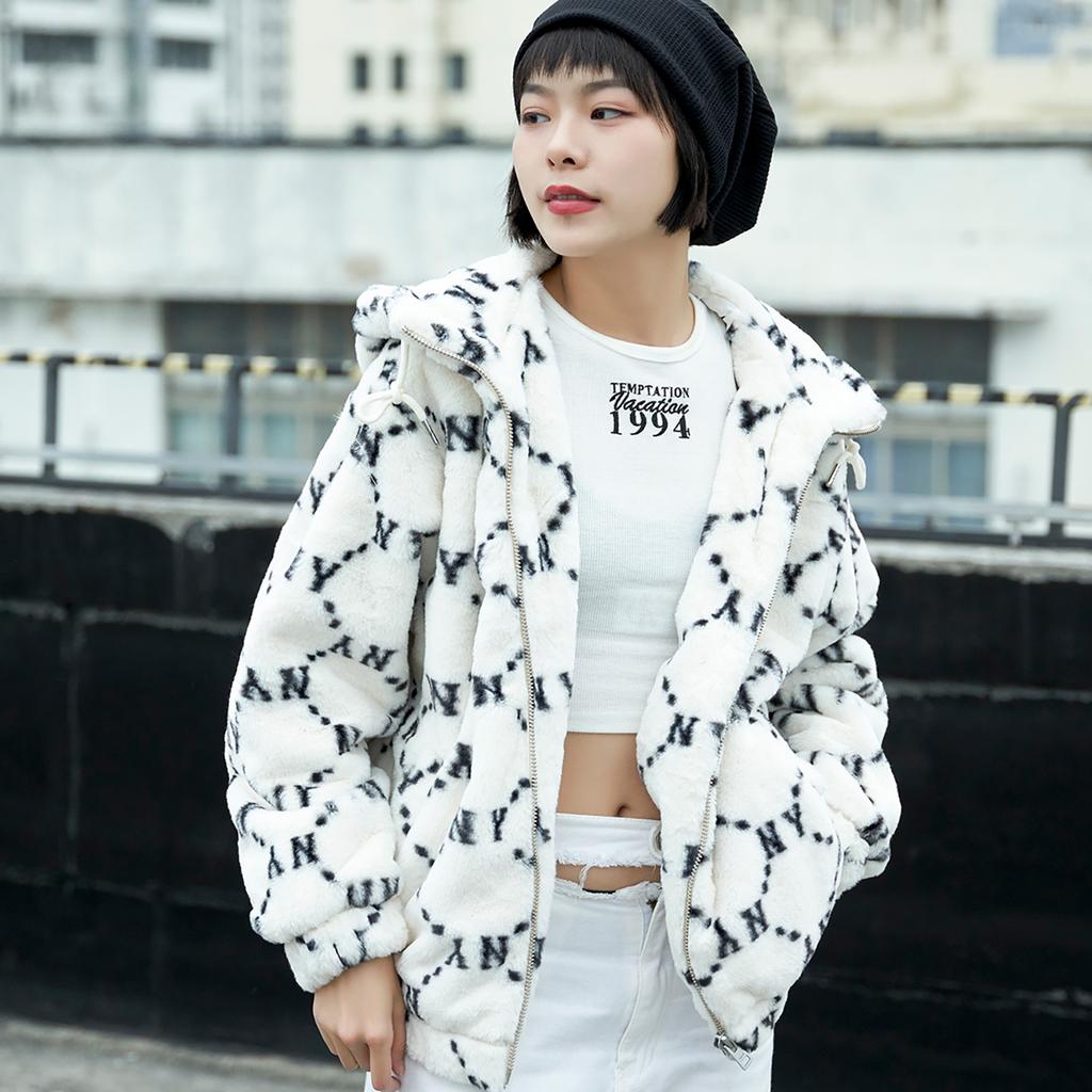 New MLB Old Flower Velvet Jackets Unisex Cream 3AFDM0226-50CRS