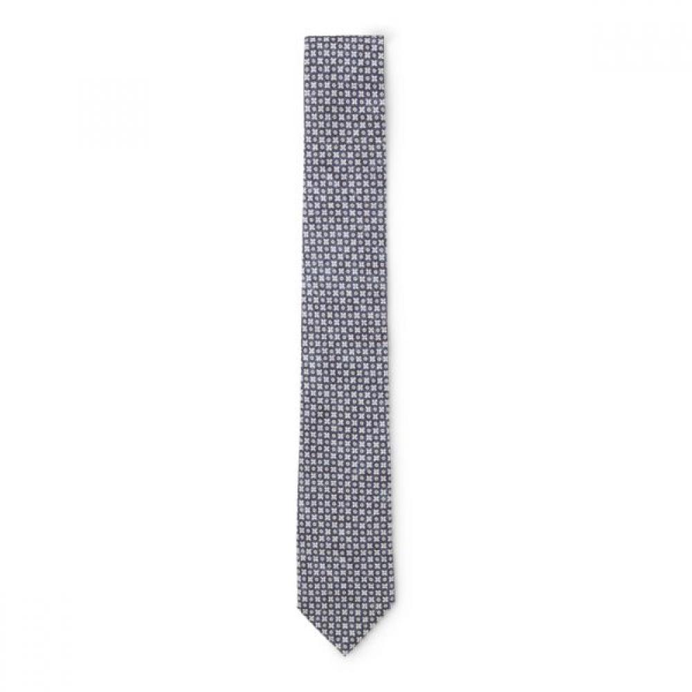 Boss Cotton Wool Pattern Tie Dark Blue 50556278404 ONESI