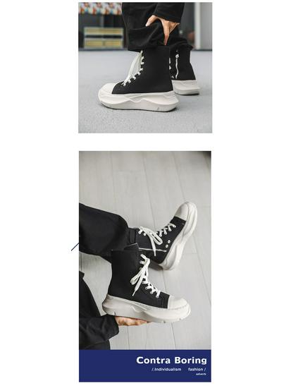2025 Men's High-Top Thick-Soled Zipper Martin Boots - Fashionable and Versatile Autumn Footwear