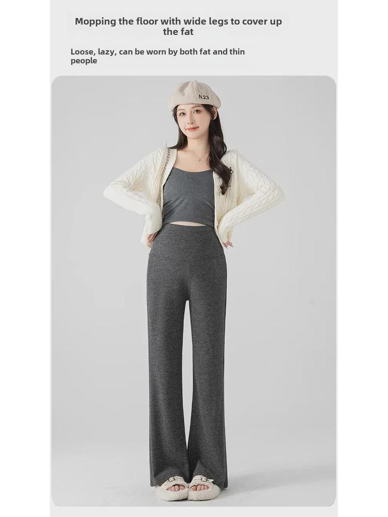 Nové volné těhotenské kalhoty do zvonu s přídavným sametem na podzim/zimu