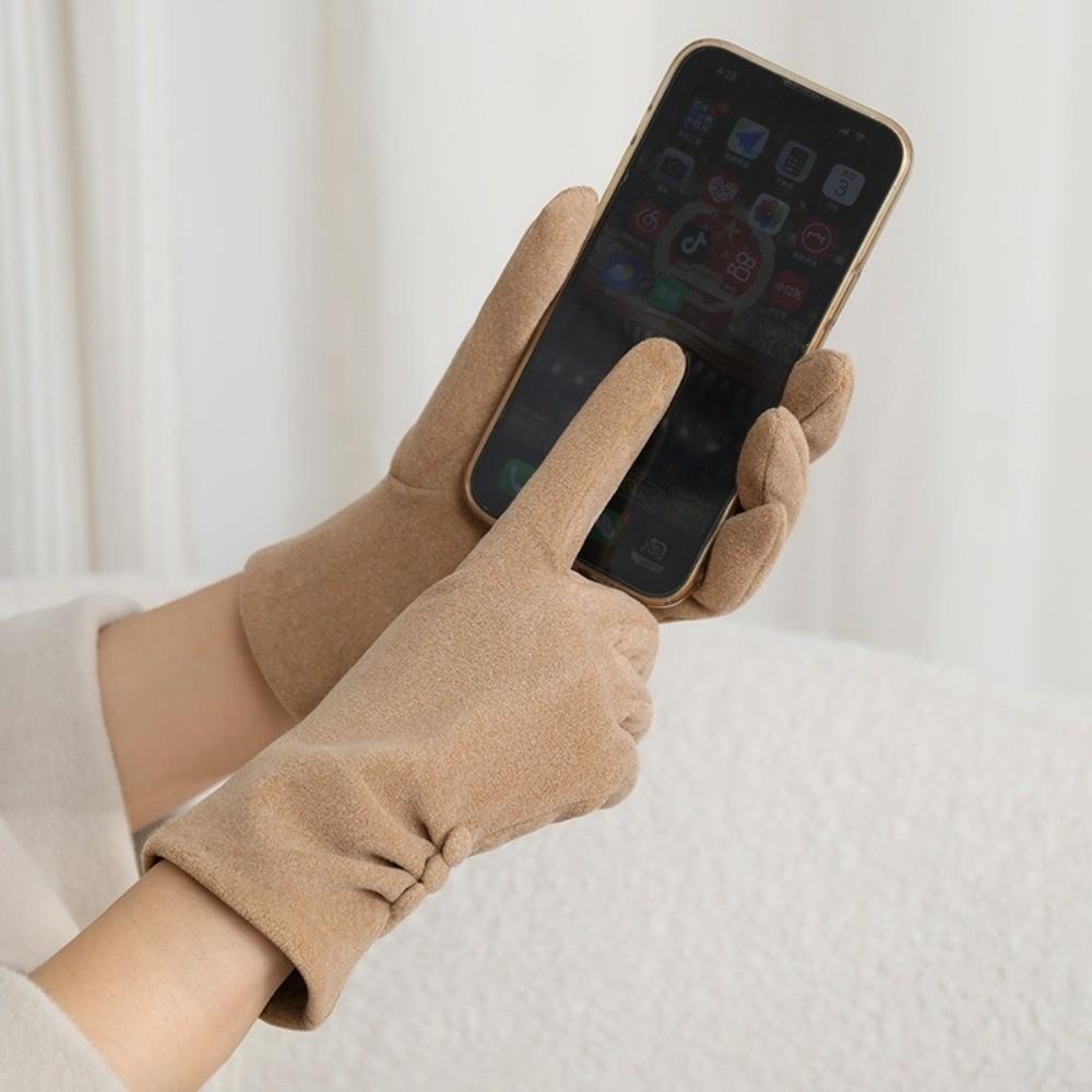 Soft Velvet Winter Thermal Gloves Thick Lined Fleece Lined Gloves Touchscreen Gloves  Riding