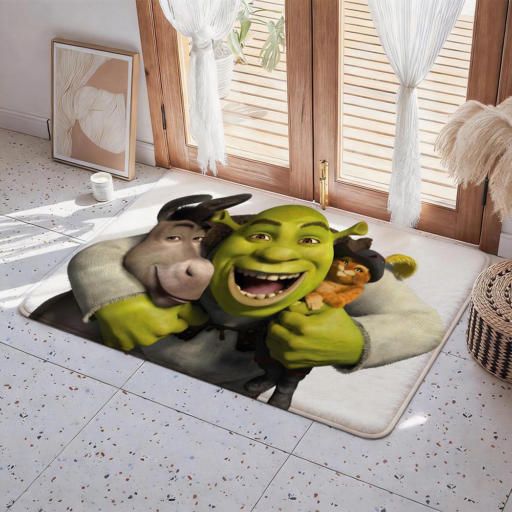 Cartoon S Shrek Floor Mat Eco Flannel Doormat Non Slip Odorless Indoor Floor Rug Soft Short Plush Home Mat
