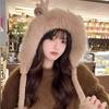 Warm Winter Hat Kawaii Ear Protection Cap Fashion Bucket Hat  for Women