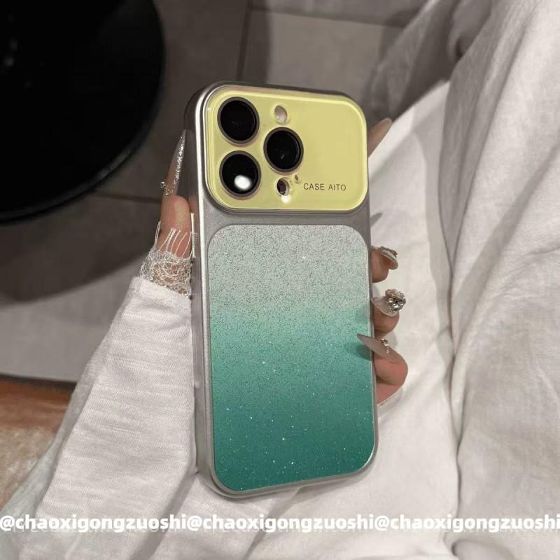 Luxury Glitter Phone Case IPhone 15 16 17 Pro Max Ins Aesthetic Full Cover Acrylic Shell With Design
