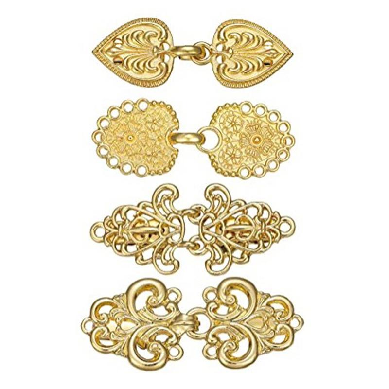 4 Pieces Vintage Sweater Swirl Clip Cape Cloak Retro Cardigan Clip Shawl Collar Clasp Dress Shirt Brooch Clips for Girl Women