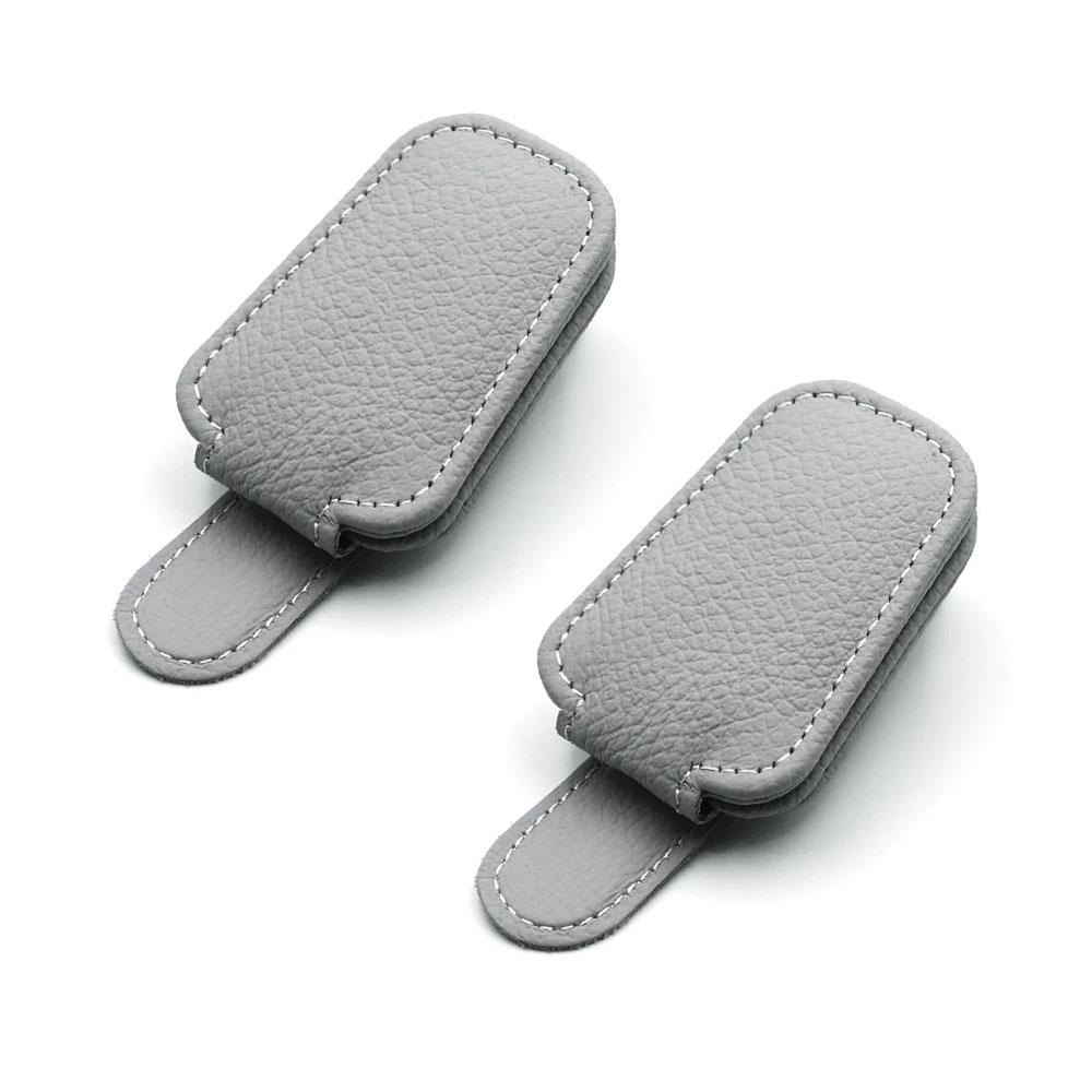 Universal Car Sunglasses Holder Magnetic Leather Clip Card Ticket Holder Auto Sun Visor Glasses Box Decoration Accessories
