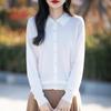 Worsted Wool PO Neck Knitted Cardigan Spring New Solid Color Loose Versatile Top Jacket Women
