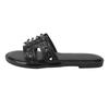 Chic Women's Rivet Slippers: 2025 Summer Fashion, Flat Bottom, Stylish Single Strap for Outdoors & Beach