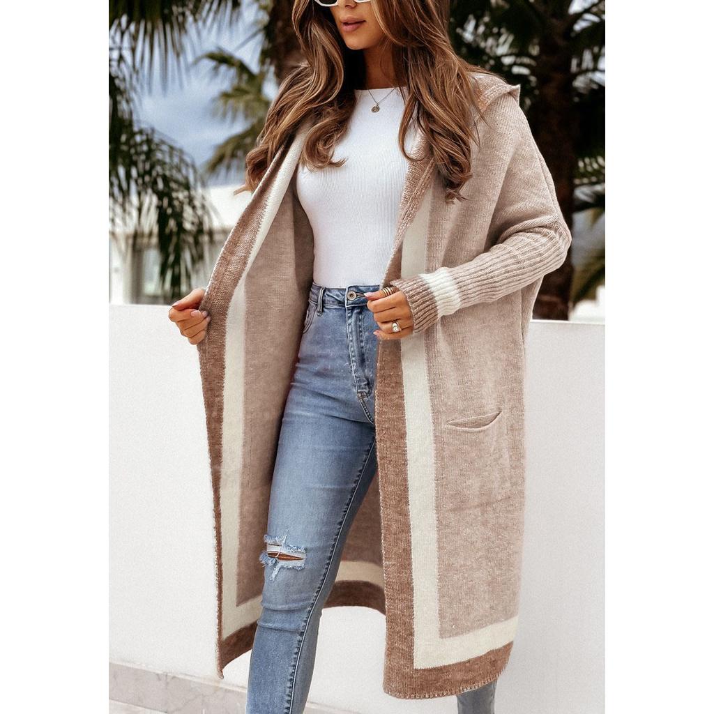 Thick Hooded Cardigan Knit Sweater Women Spring Autumn Winter Sweater Knitted Maxi Soft Loose Coat Long Jacket Cardigan Jumpers