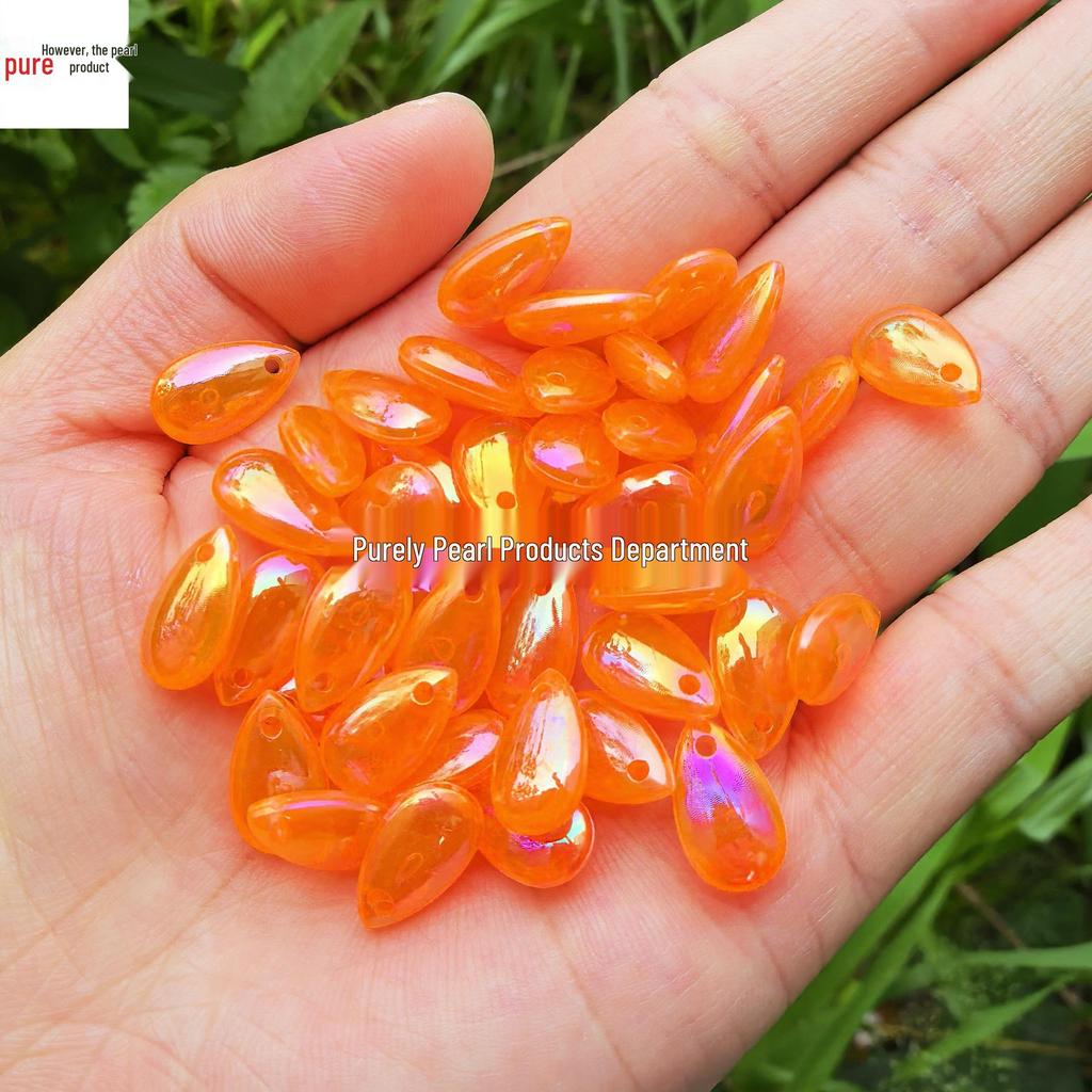 8x14mm Glossy Teardrop Beads for Handmade DIY Weaving, Hairpin Headdresses, and Tassel Pendants