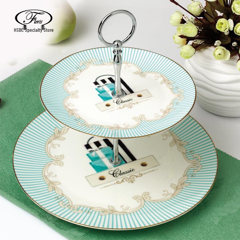Creative European Bone China Tea Set: Cup, Saucer, Teapot, Dessert Plate, Double-Layer Fruit Bowl, Mix & Match