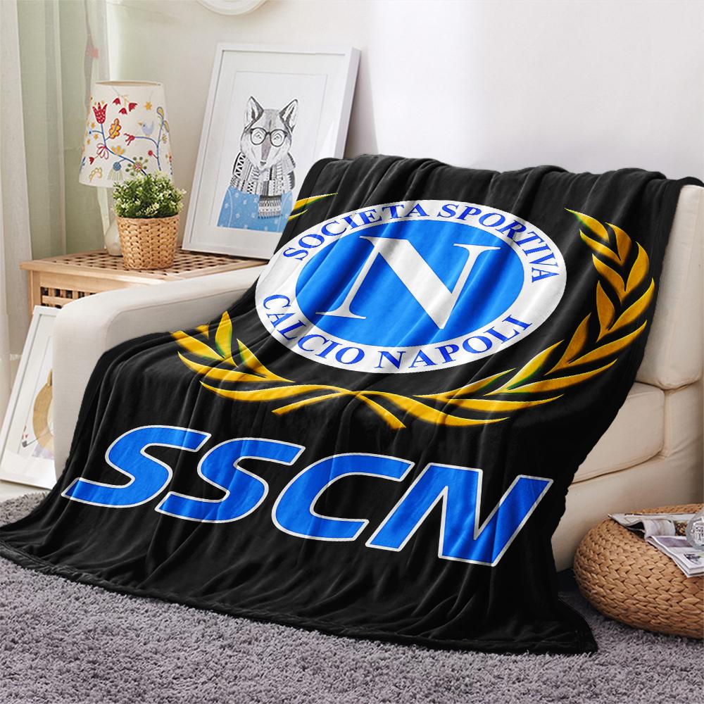 1 ud. S.S.C. Manta de Franela con Estampado de Nápoles, Alta Calidad para Todas las Estaciones, Decoración del Hogar, Calidez y Confort, Perfecta para Regalos de Navidad