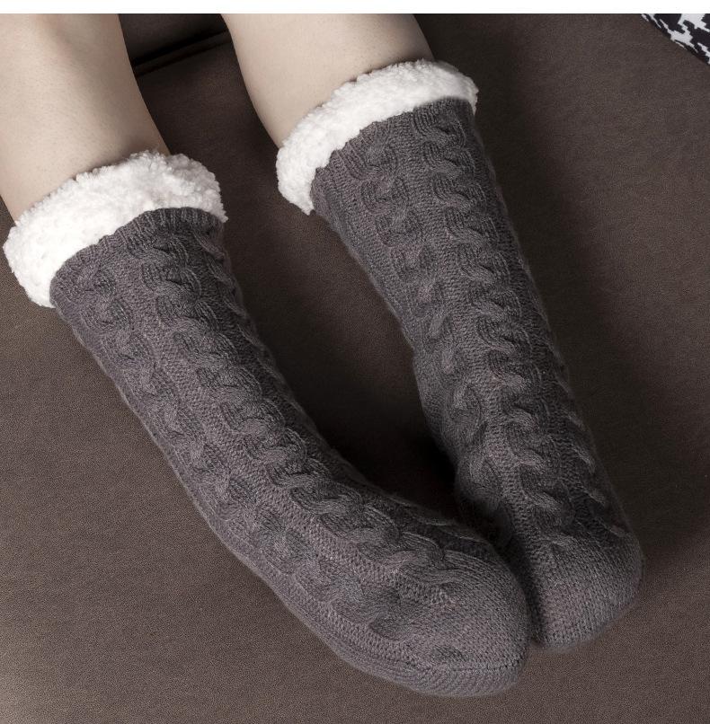 Women's Middle Socks Floor Socks Home  Sleep Christmas Socks Carpet Socks Autumn and Winter Plush Thickened