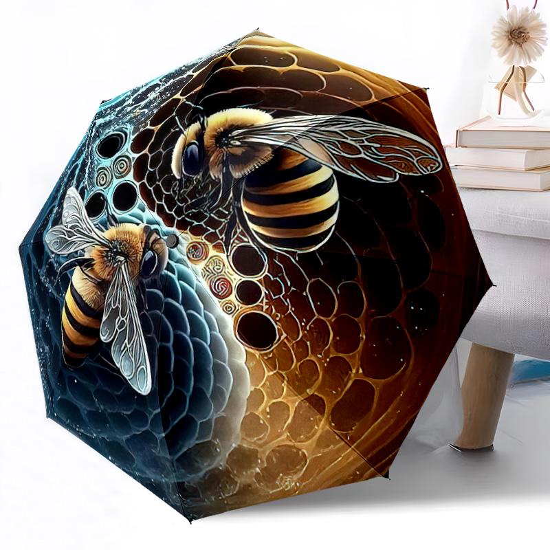 Honey Automatic Umbrella Folding Umbrella with 8 Ribs Weight Perfect for Outdoor Adventures Elegant Umbrella