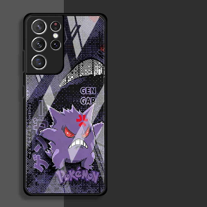 Cool Anime Pokemon Luxury Phone Cover Glass Case for Samsung Galaxy S25 Ultra S22 S21 S24+ S23+ S25+ S20 FE S23 Plus S24
