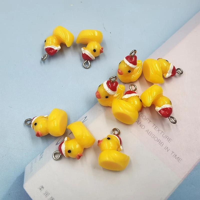 10pcs Hot Selling Christmas Duck Moss Micro Landscape Zakka Mini Resin Handicraft Ornaments DIY Cake Accessories