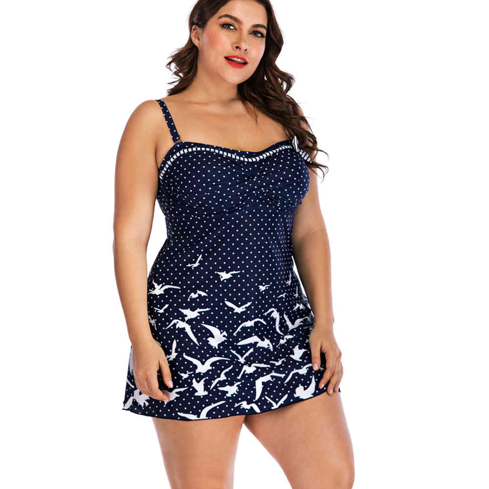 Plus Size Women Tankini Swimsuits Two Piece Swimsuit Print Loose Fit Swimwear