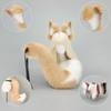 Wolf Foxes Tail Foxes Ears Headband Faux Furs Animal Tail Halloween Christmas Fancy Party Costume Gift for Women Men