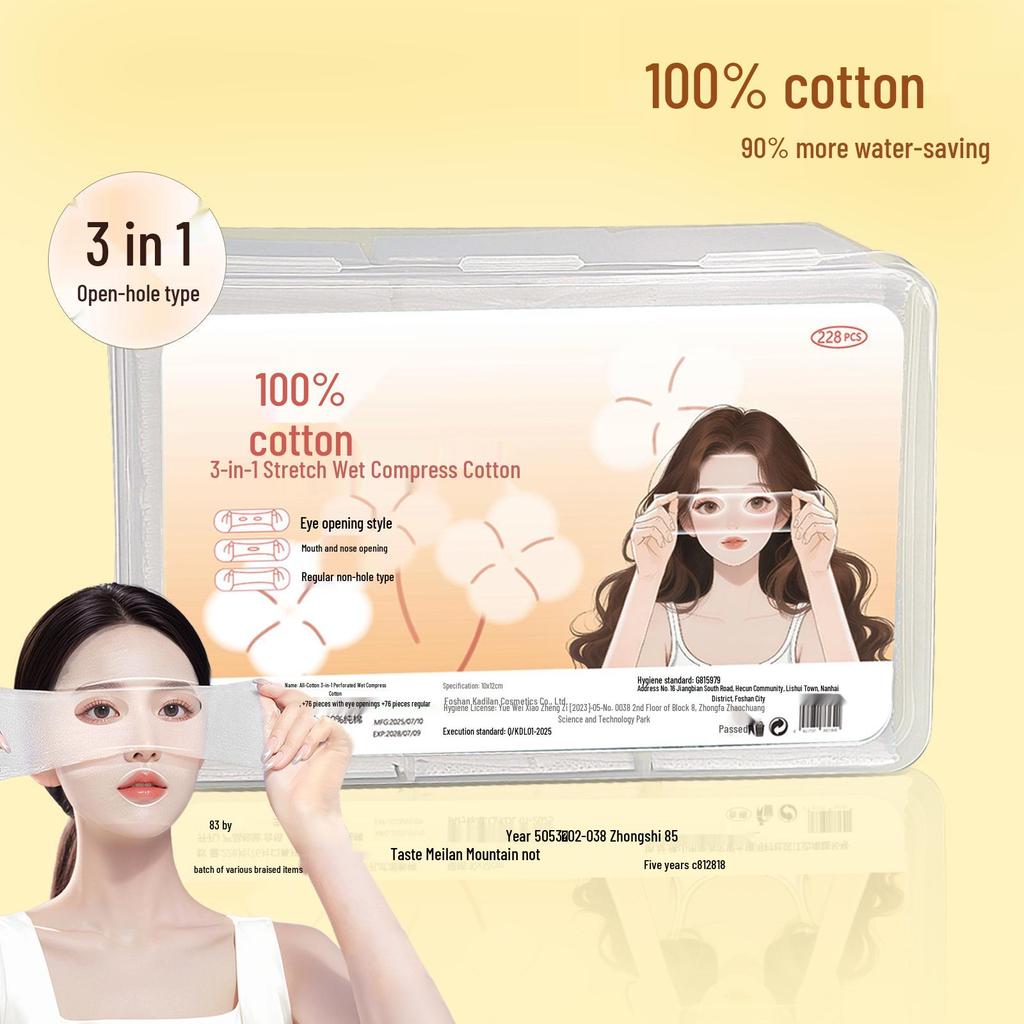 "Stretchable Cotton Pads for Wet Compress - Face, Nose & Eyes"