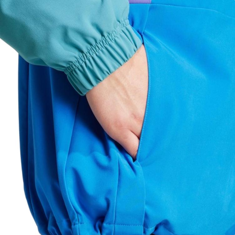 Adidas Originals Colorblock Anorak Loose Fit Long Sleeve Hooded Sports Jacket Men Jacket Blue JF2854