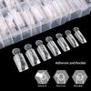 140 Piezas Sandwich para Uñas Dobles Formas Rápidas para Extensiones de Uñas Con Escala Modelo Armadura de Cristal Puntas de Cobertura Total Herramienta de Manicura