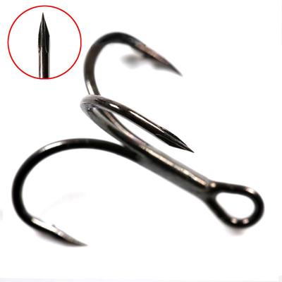 Bimoo 10pcs Extra Sharp Arrow Point Treble Hooks Black Nickle Red Grey Color Fishing Lure Spinner Bait Assist / Spare Hooks