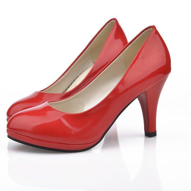 

Весна та Осінь Професійні Підбори Одинарні Туфлі Жіноче Взуття Червоні Робочі Туфлі Весільні Туфлі 38 червоний