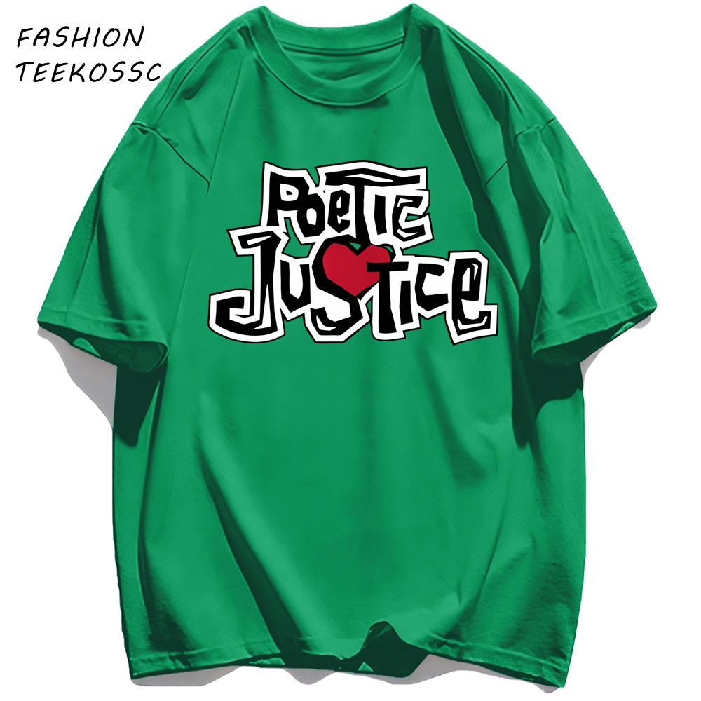

Poetic Justice Letter TShirt Men Summer AllMatch Basics T Shirt Colour Soft Clothes Oversized Cotton Man ONeck Sportswear 3XL