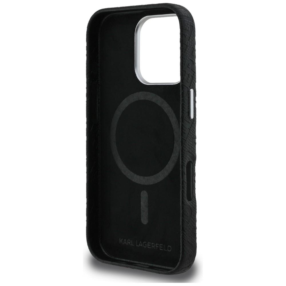 Karl Lagerfeld FW Stamped Karl MagSafe Case for iPhone 16 Pro Max Black