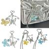 Hand Painted Butterfly Beaded Keychain For Bag Charm Spring Theme Double Tone Sparkling Jewelry Phone Accessory
