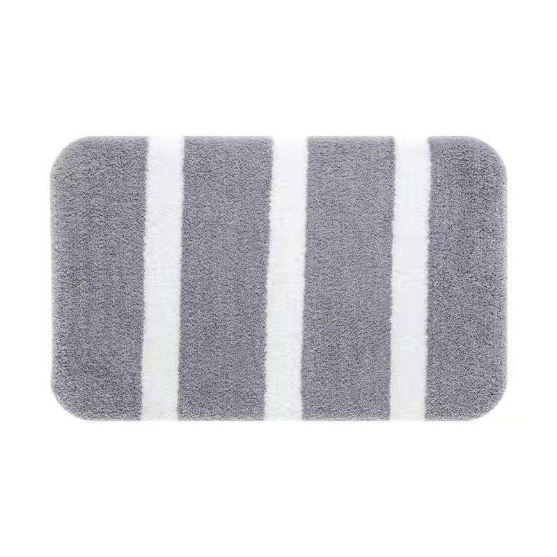 

Inyahome Gray Bathroom Rugs Non Slip Bath Mat Super Absorbent Floor Bath Rug Microfiber Thick Plush Fluffy Carpet Machine Wash 40x60cm