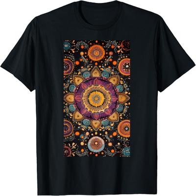 Geometric Mandala Patterns Bohemian Psychedelic T-Shirt