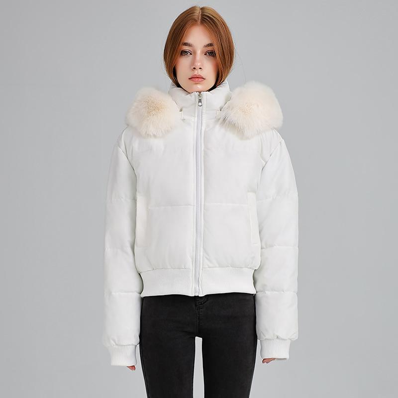 Down Cotton-padded Clothes, Short Cotton-padded Clothes, Winter New Sister Thickened Foreign Gas Cotton-padded Jacket, Korean Version of Big Fur Colla