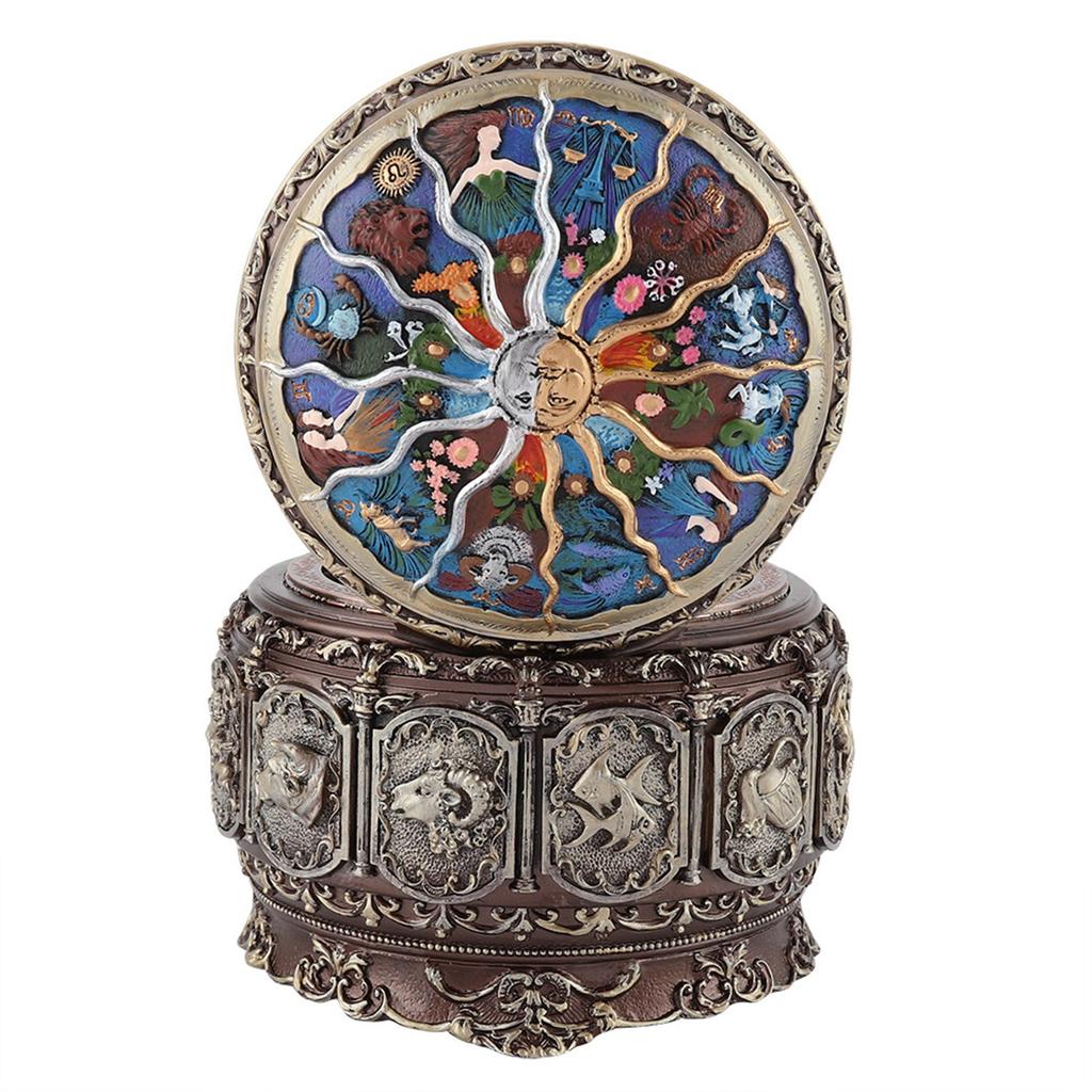 Vintage Music Box with 12 Constellations Rotating Goddess Twinkling LED Light