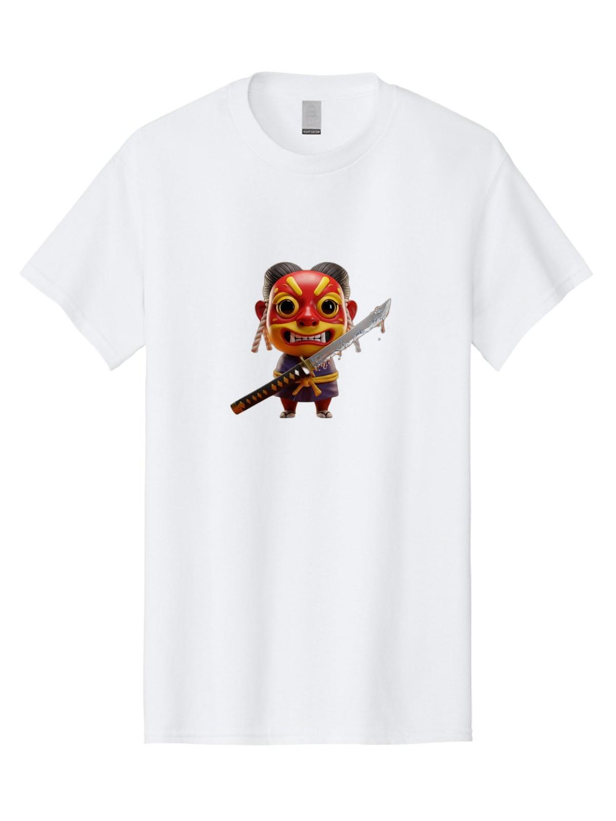 Kabuki-Samurai Mens Graphic Tee, 100% Cotton, Casual Summer Wear S разноцветный