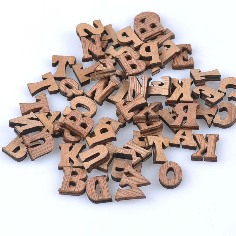 

100Pcs Colorful 15mm Wooden Letters Alphabet Wood Slice Wall Decorative DIY Crafts Scrapbooking for Kids Home Accessories letter